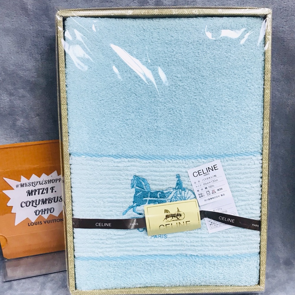 CELINE BATH TOWEL NEW IN BOX 65x130CM